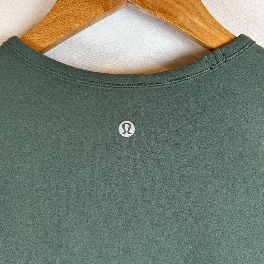 Lululemon All It Takes Short Sleeve T-Shirt Ruched Side Green Slim Fit - Picture 7 of 7